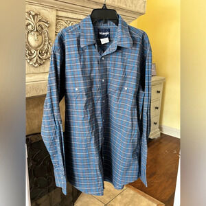Men’s Wrangler Size Large Long Sleeve Pearl Button Down Shirt